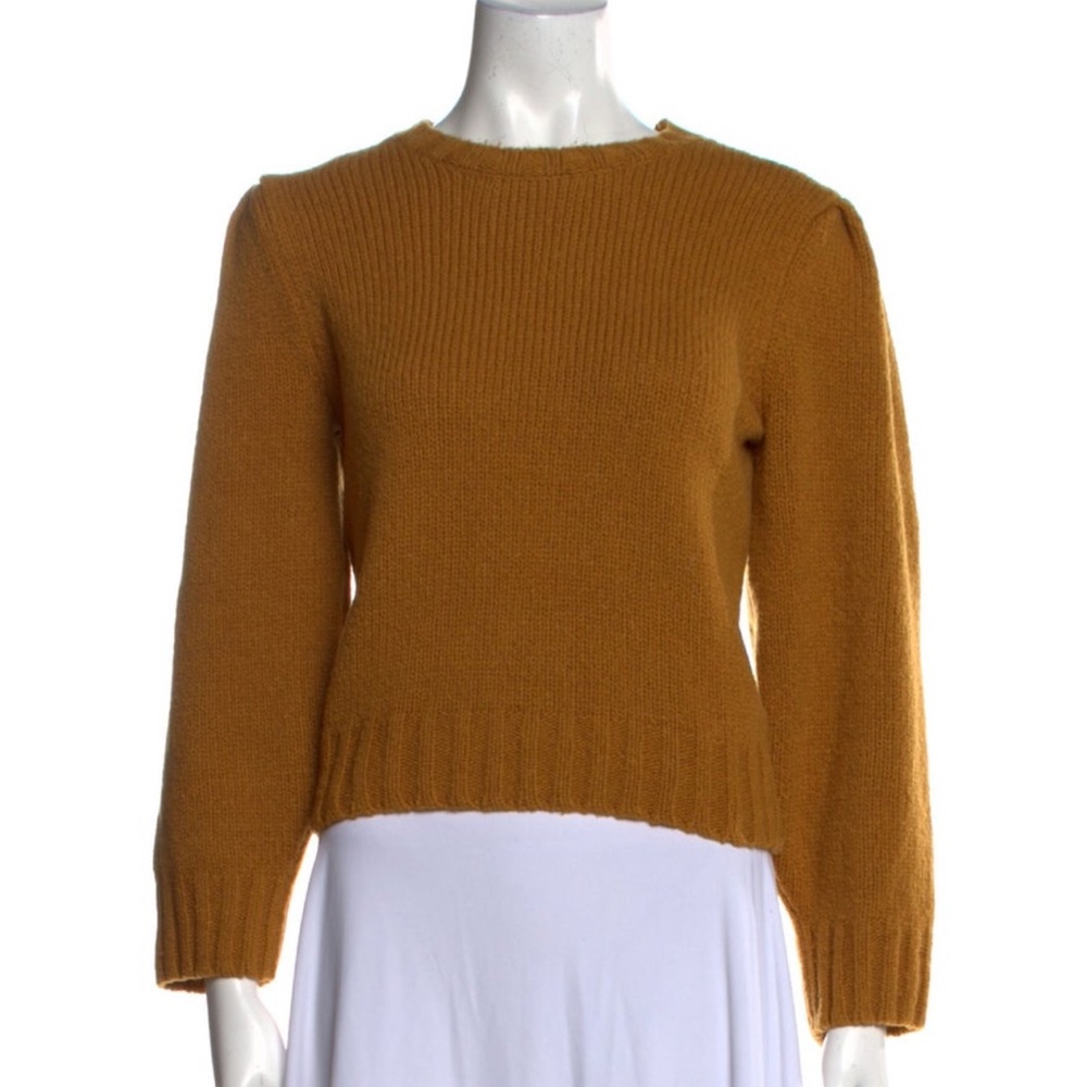 Doen Mustard Sweater with Ribbed Sleeves